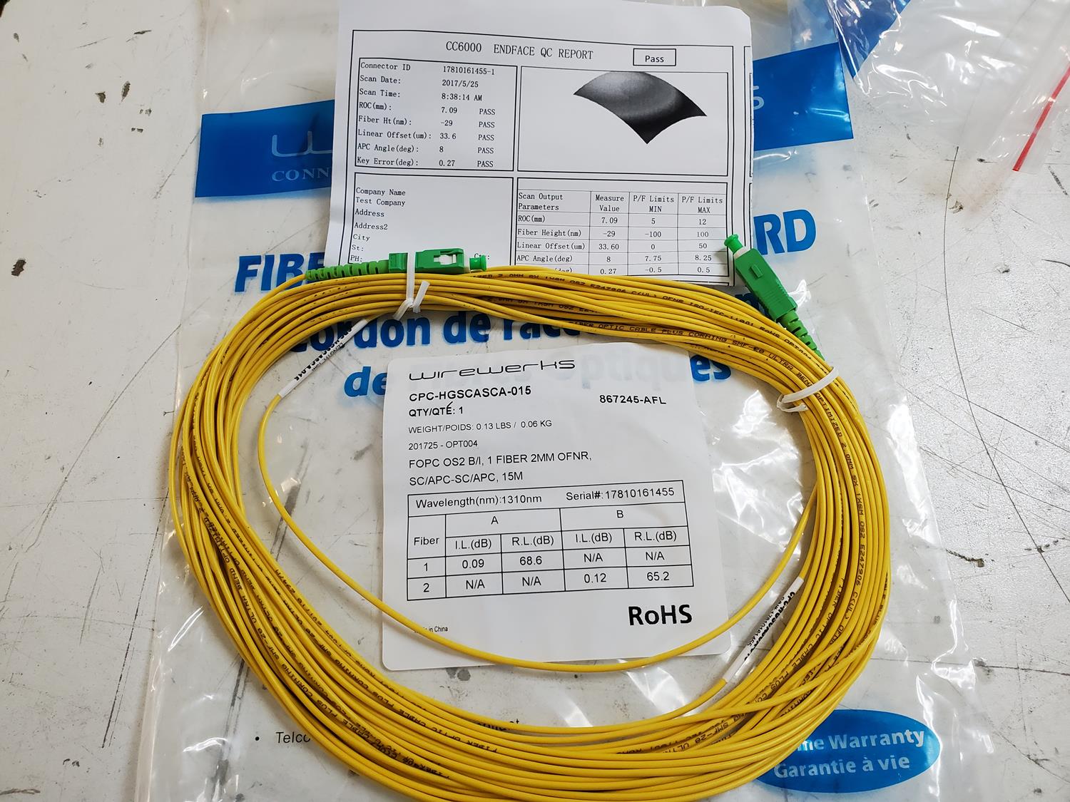 Similar product is AccuSource SC/APC patchcord lot