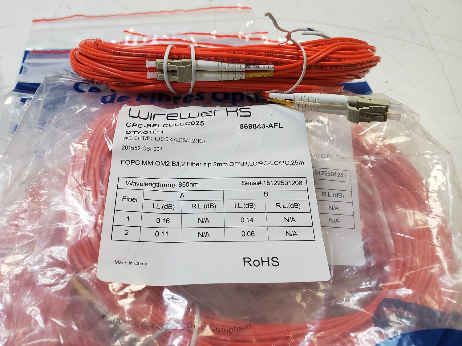 AccuSource Multimode LC Duplex patchcord for sale
